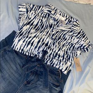 Collared tye dye button up top
